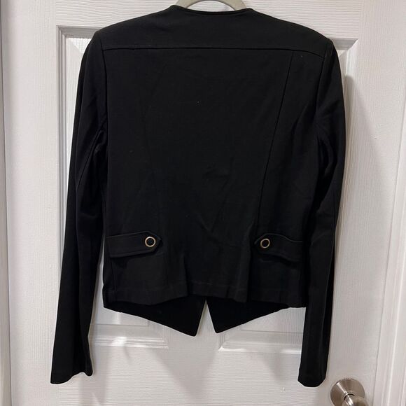 CAbi Black Asymmetrical Moto‎ Style Blazer Jacket with Zipper Details Size S - Picture 4 of 4